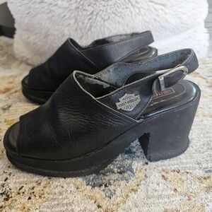 Harley-Davidson Black Mules with Sleek Design